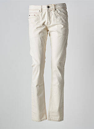 Jeans coupe droite fermeture zippée sous rabat boutonné taille normale beige BONOBO homme