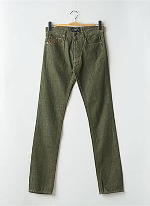 Jeans coupe slim fermeture boutonnée sur le devant taille normale vert APRIL 77 homme