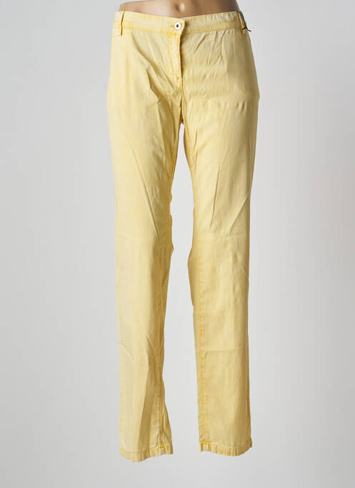 Pantalon droit tissage popeline taille basse jaune TRUSSARDI JEANS homme