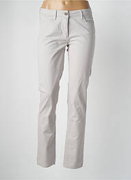 Pantalon slim tissage popeline taille normale gris POLES femme