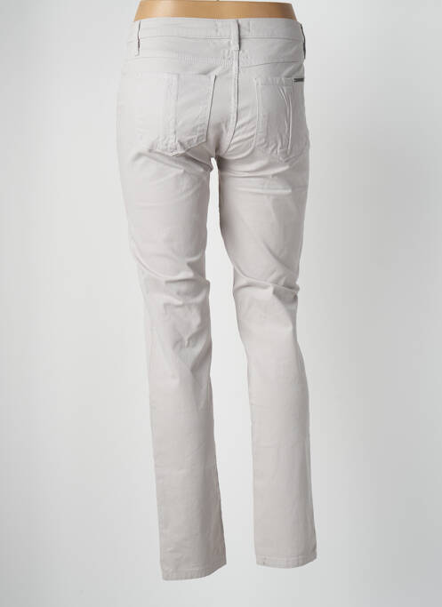 Pantalon slim tissage popeline taille normale gris POLES femme