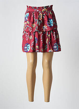 Jupe courte fermeture zippée au dos rouge NAF NAF femme