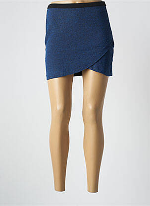 Jupe courte fermeture zip latéral bleu SEE U SOON femme