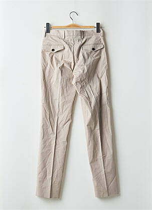Pantalon chino tissage popeline taille haute beige DE FURSAC homme