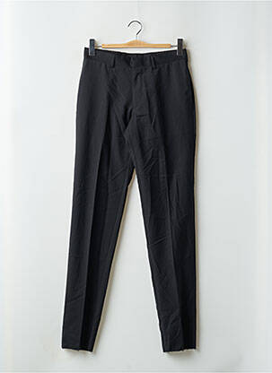 Pantalon chino fermeture zippée sous rabat avec crochet taille haute noir DE FURSAC homme
