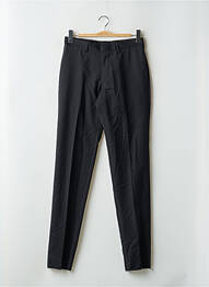 Pantalon chino fermeture zippée sous rabat avec crochet taille haute noir DE FURSAC homme