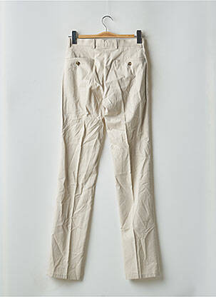 Pantalon chino fermeture zippée sous rabat avec crochet taille normale beige DE FURSAC homme