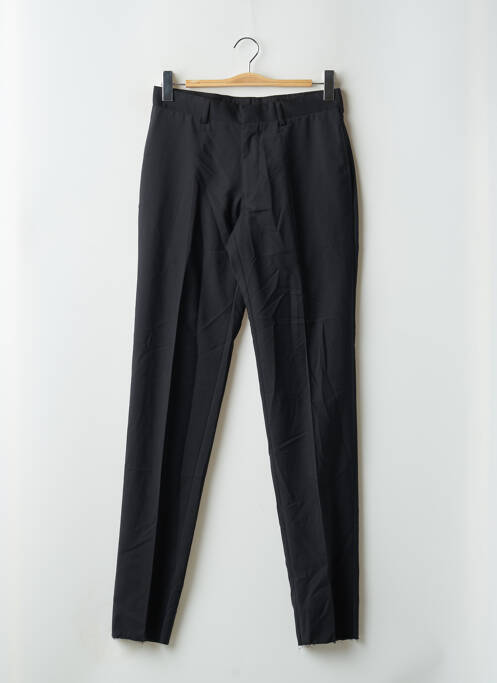 Pantalon chino fermeture zippée sous rabat avec crochet taille haute noir DE FURSAC homme