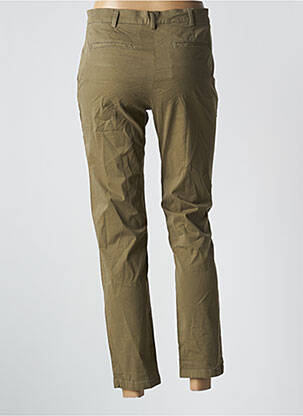 Pantalon 7/8 fermeture zippée sous rabat boutonné vert CYRILLUS femme
