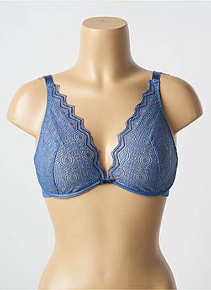 Soutien-gorge effet matière satinée haut soutien-gorge emboitant bleu PASSIONATA femme
