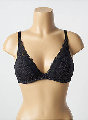 Soutien-gorge effet matière satinée haut soutien-gorge moulé noir PASSIONATA femme