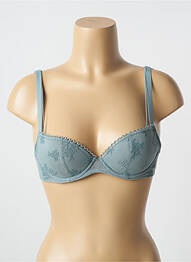 Soutien-gorge effet matière satinée haut soutien-gorge moulé bleu PASSIONATA femme