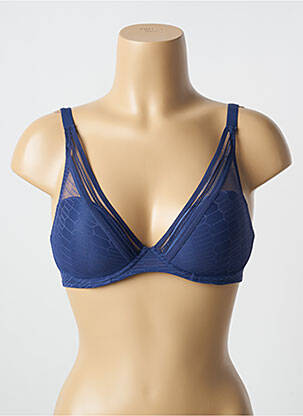 Soutien-gorge effet matière satinée haut soutien-gorge moulé bleu PASSIONATA femme