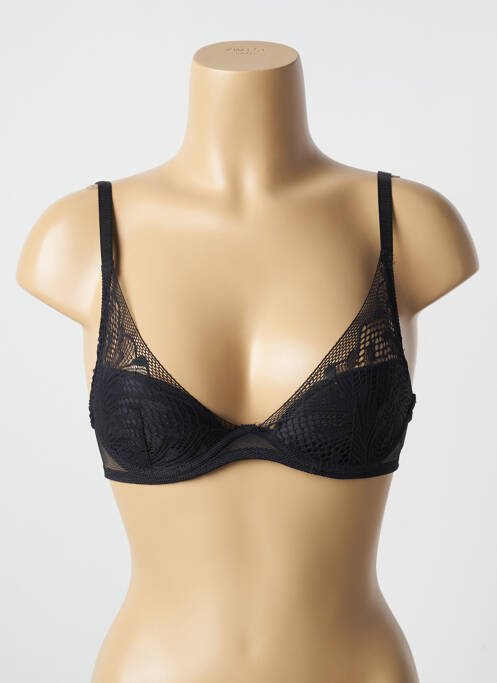 Soutien-gorge effet matière satinée haut soutien-gorge moulé noir PASSIONATA femme