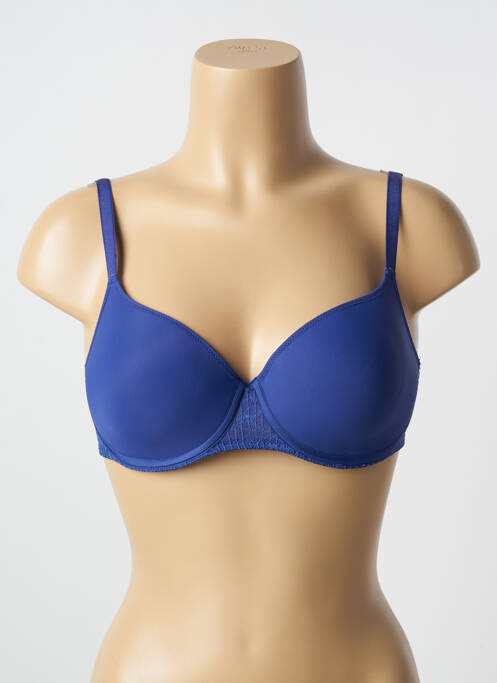 Soutien-gorge effet matière satinée haut soutien-gorge moulé bleu PASSIONATA femme