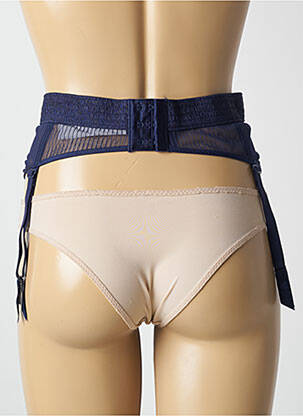 Guêpière/porte-jarretelle effet matière satinée bleu PASSIONATA femme