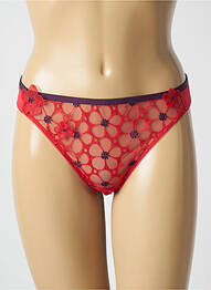 Tanga effet matière satinée rouge HUIT femme