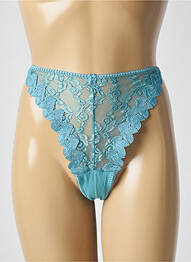 Tanga effet matière satinée bleu WONDERBRA femme