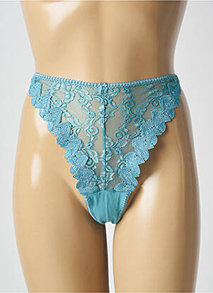 Tanga effet matière satinée bleu WONDERBRA femme