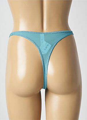Tanga effet matière satinée bleu WONDERBRA femme