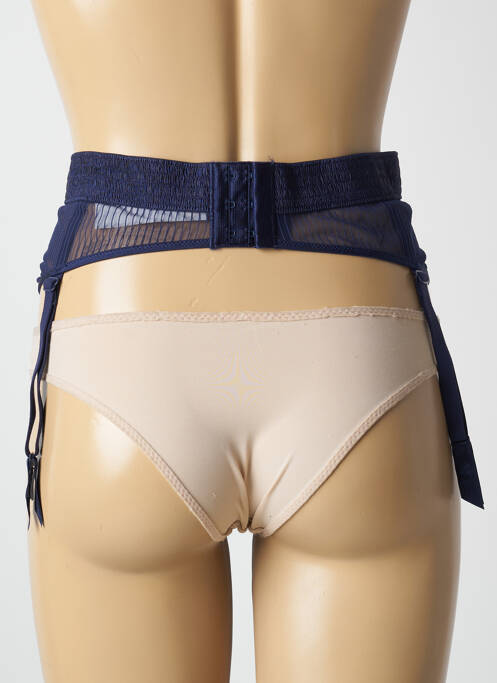Guêpière/porte-jarretelle effet matière satinée bleu PASSIONATA femme