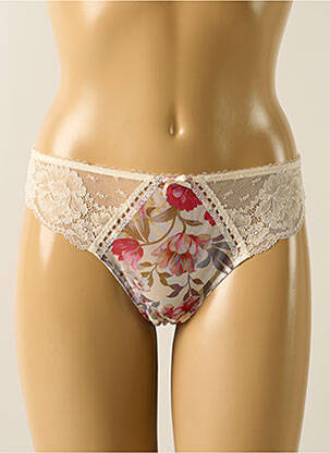 Tanga effet matière satinée blanc AUBADE femme