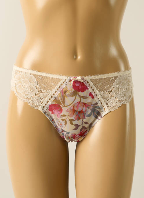 Tanga effet matière satinée blanc AUBADE femme