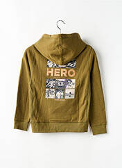 Sweat-shirt à capuche vert HERO SEVEN pour garçon seconde vue