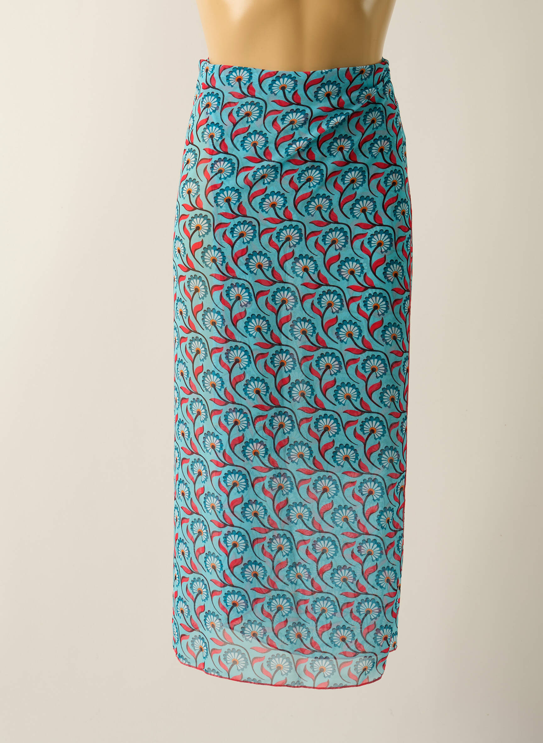 Paréo tissage crêpe bleu ANTIGEL femme