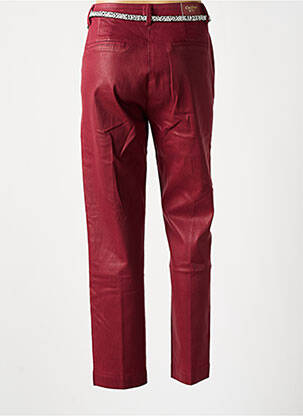 Pantalon chino fermeture zippée sous rabat boutonné taille normale rouge C'EST BEAU LA VIE femme