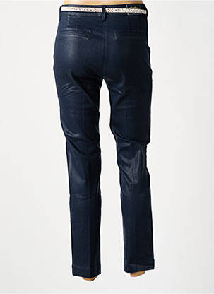 Pantalon chino fermeture zippée sous rabat boutonné taille normale bleu C'EST BEAU LA VIE femme