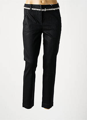 Pantalon chino fermeture zippée sous rabat boutonné taille normale noir C'EST BEAU LA VIE femme