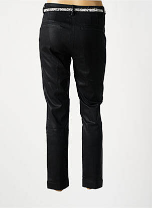 Pantalon chino fermeture zippée sous rabat boutonné taille normale noir C'EST BEAU LA VIE femme
