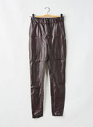 Pantalon slim taille haute taille haute marron ZARA femme