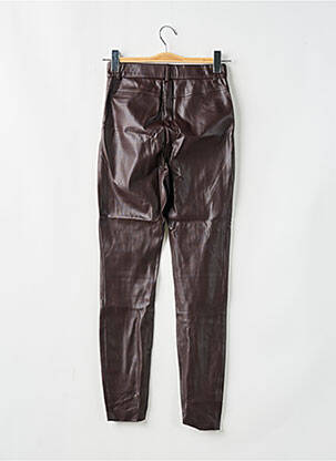 Pantalon slim taille haute taille haute marron ZARA femme
