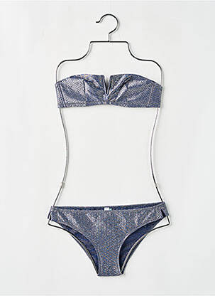 Maillot de bain 2 pièces stretch haut bandeau bleu PRINCESSE TAM-TAM femme