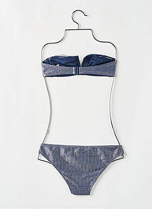 Maillot de bain 2 pièces stretch haut bandeau bleu PRINCESSE TAM-TAM femme