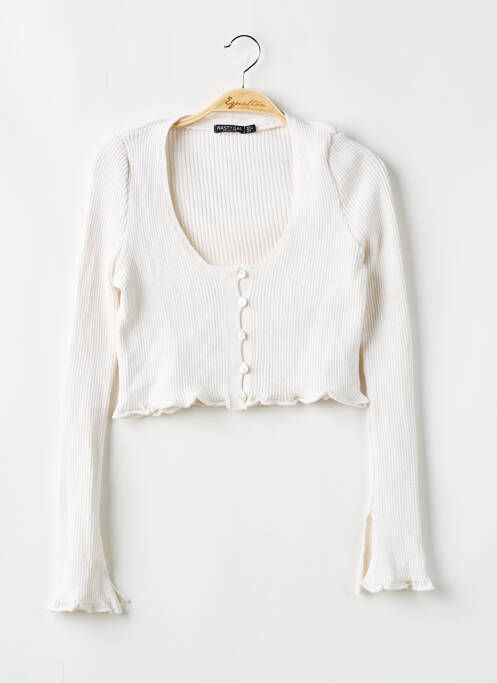 Gilet manches longues blanc NASTY GAL pour femme