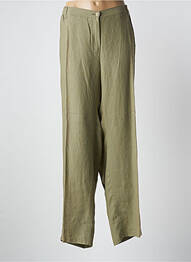 Pantalon droit tissage crêpe taille normale vert KJBRAND femme