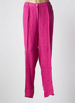 Pantalon droit tissage crêpe taille normale rose KJBRAND femme