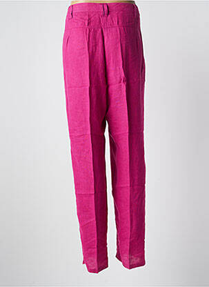 Pantalon droit tissage crêpe taille normale rose KJBRAND femme