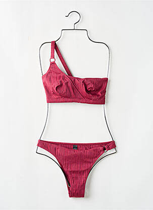 Maillot de bain 2 pièces stretch haut bandeau rose SANS COMPLEXE femme