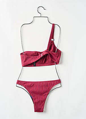 Maillot de bain 2 pièces stretch haut bandeau rose SANS COMPLEXE femme
