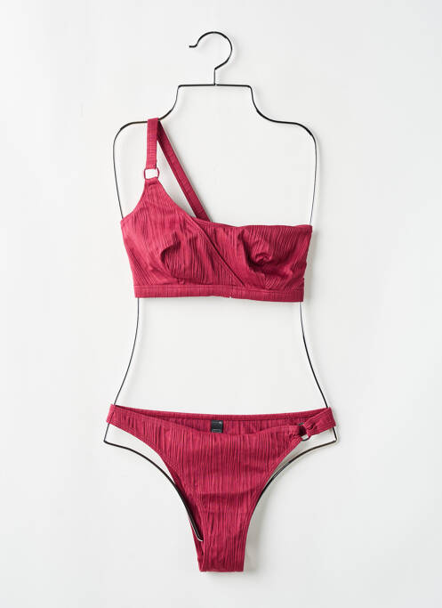 Maillot de bain 2 pièces stretch haut bandeau rose SANS COMPLEXE femme