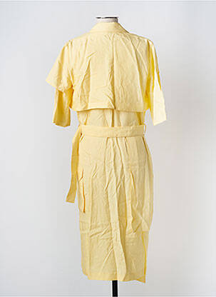 Robe mi-longue manches courtes manches courtes jaune NUMERO 6 femme