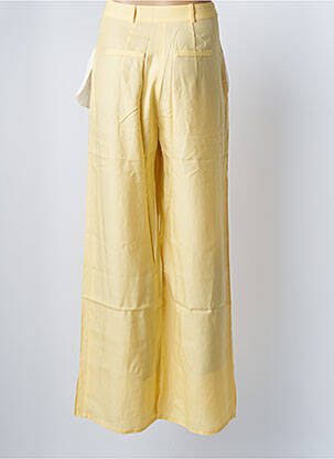 Pantalon large fermeture zippée sous rabat boutonné taille normale jaune NUMERO 6 femme