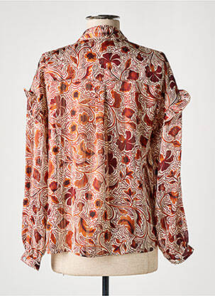 Blouse imprimé fleurs manches longues marron ESQUALO femme