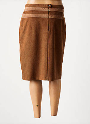 Jupe mi-longue coupe droite marron MERI & ESCA femme