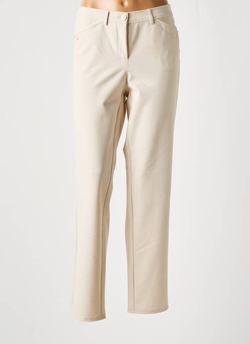 Pantalon droit beige FRANK WALDER pour femme