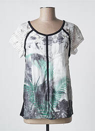 T-shirt sérigraphie avec strass manches courtes gris KALISSON femme